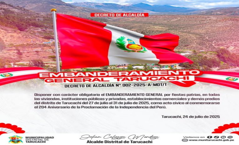 Embanderamiento General del Distrito de Tarucachi