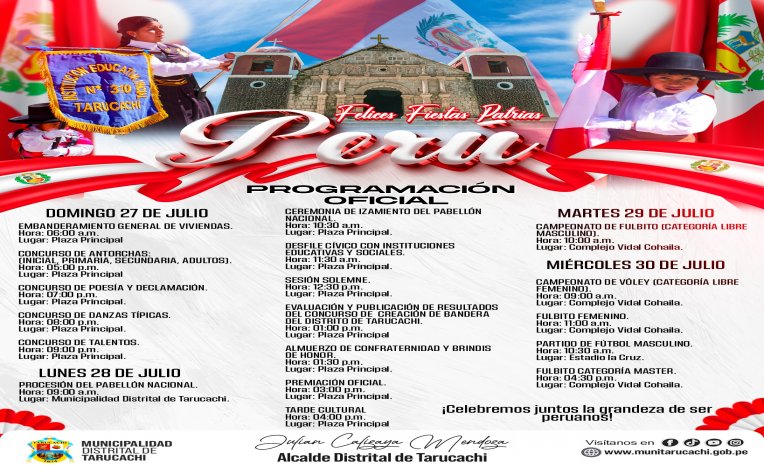 Invitación Oficial a las Actividades por los 204 Años de Independencia del Perú – Tarucachi 2025